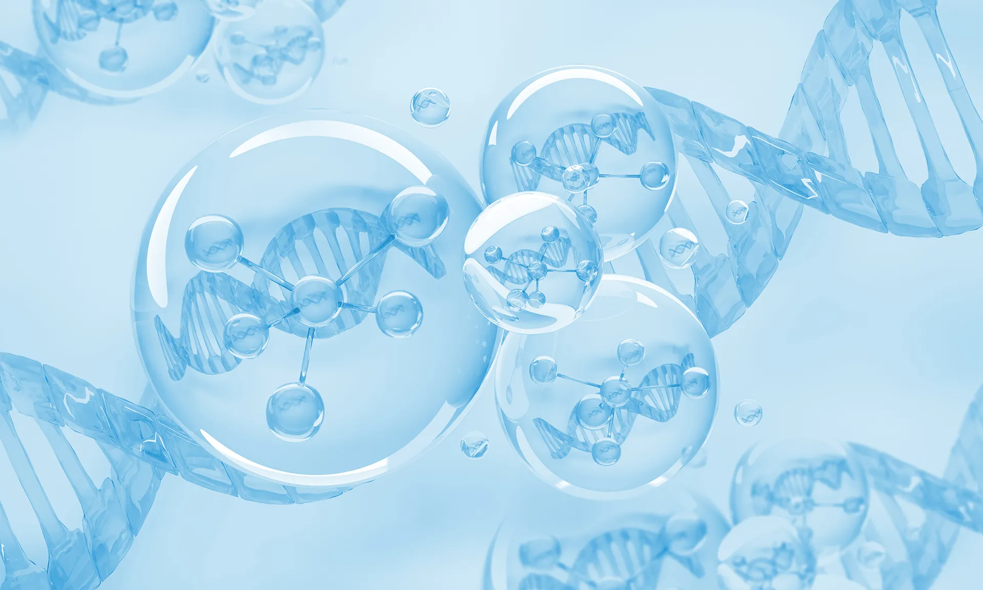 Molecule Inside Liquid Bubble Skin Care Cosmetics 3d Illustrationx9